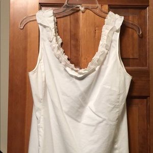 White ruffle tank top